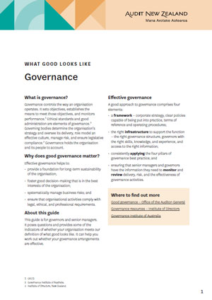 What good looks like: Governance