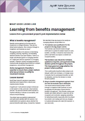 Download the PDF of Managing benefits