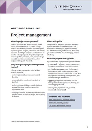 Download the PDF of What good looks like: Project management