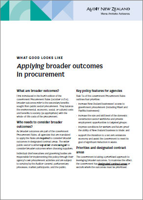 Cover of Applying broader outcomes in procurement